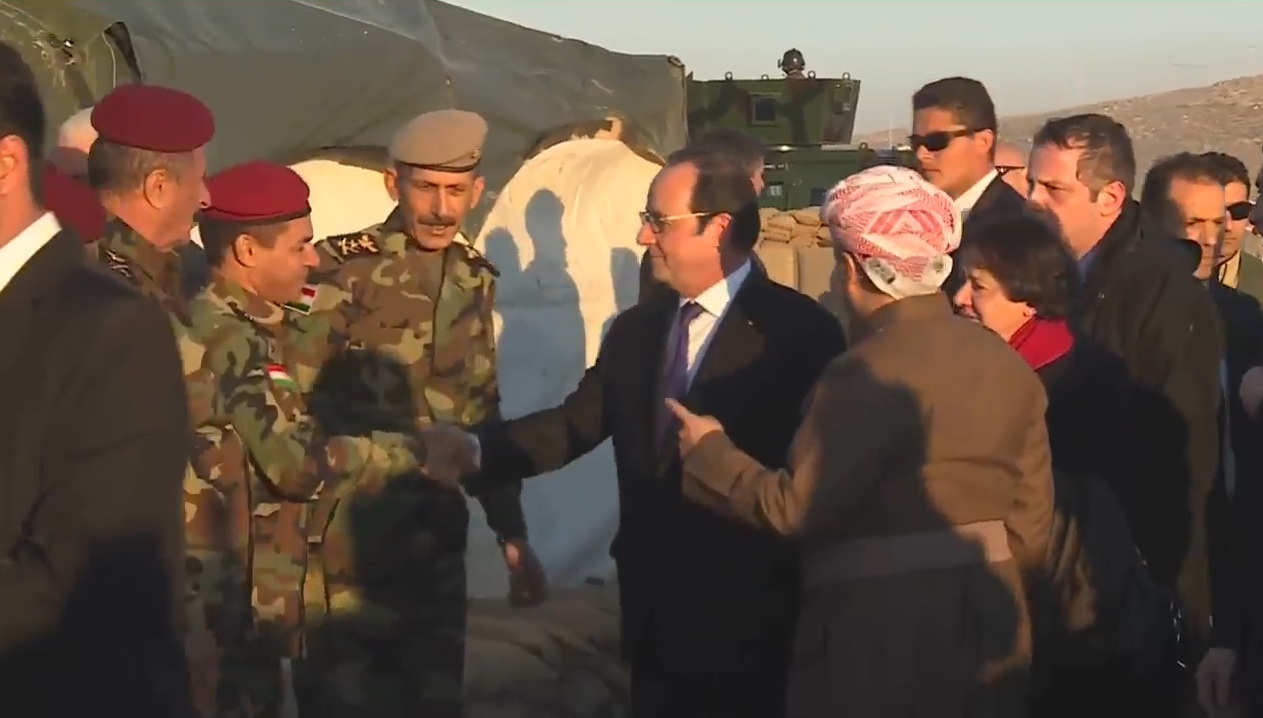 اولوند وبارزاني يتفقدان الخطوط الأمامية للبيشمركة على مشارف الموصل
